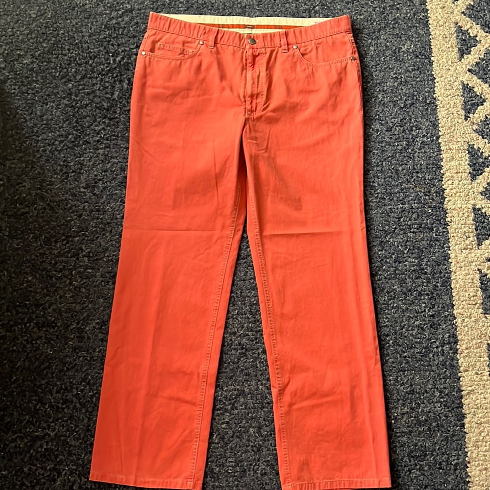 Mens faded red light weight jean style pants
